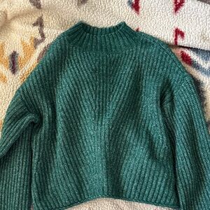 Emerald Green Ribbed Women's Sweater